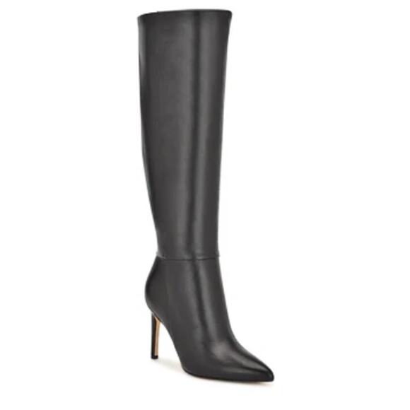 Nine West Richy Heeled Boots in Black NEW Size 8.5 M Wide Calf - Picture 1 of 8